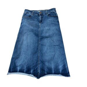 VTG 1946 Denim Y2K Maxi Blue Jean‎ Skirt XL 32W Cottagecore Coastal Cowgirl